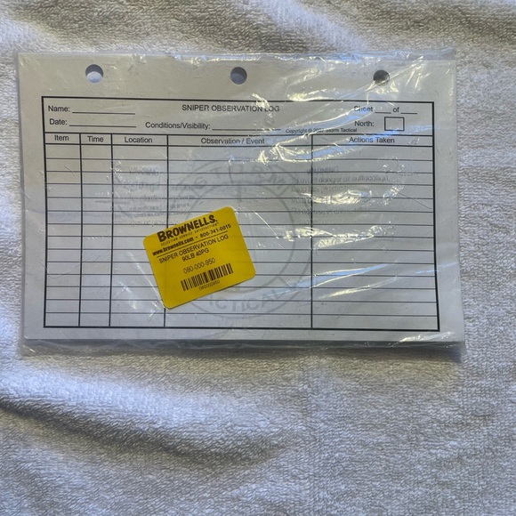 Sniper Observations Log/Scope Sight In - Picture 2 of 3